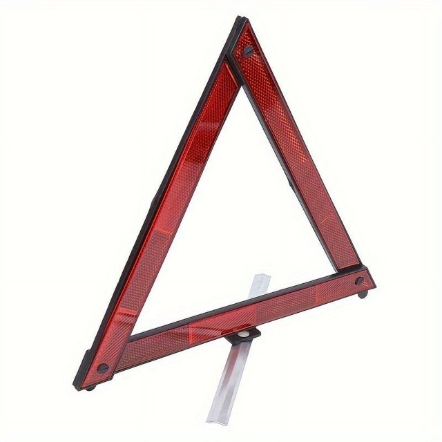 SUTENGDA High-Visibility Reflective Car Emergency Warning Triangle - Durable Foldable Safety Hazard Sign for Nighttime & All Weather Conditions