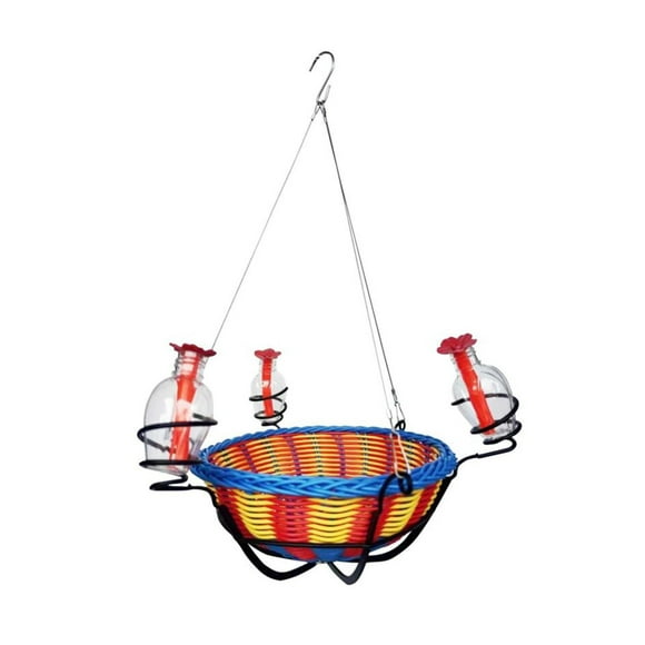 Garden Hummingbird Alimentador colgante de canasta de fuga a prueba de fuga con jardines de gancho Estación de alimentación de aves para aves para