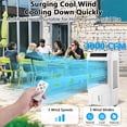 thumbnail image 6 of QinaQin 3000 CFM Evaporative Air Cooler, Swamp Cooler with Remote Control and 4 Ice Packs, 3 Wind Speeds and Modes, 12H Timer, Air Cooler for Outdoor/Indoor Use, 10.3 Gallon, 6 of 7