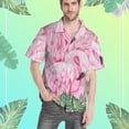thumbnail image 3 of Camisas hawaianas para hombre, estilo flamenco, informales, de verano, de manga corta, Y2k, de gran tamaño, de alta calidad, ropa de calle, Harajuku, para playa, 3 of 4