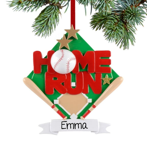 Home Run Baseball Diamond Christmas Ball Ornament