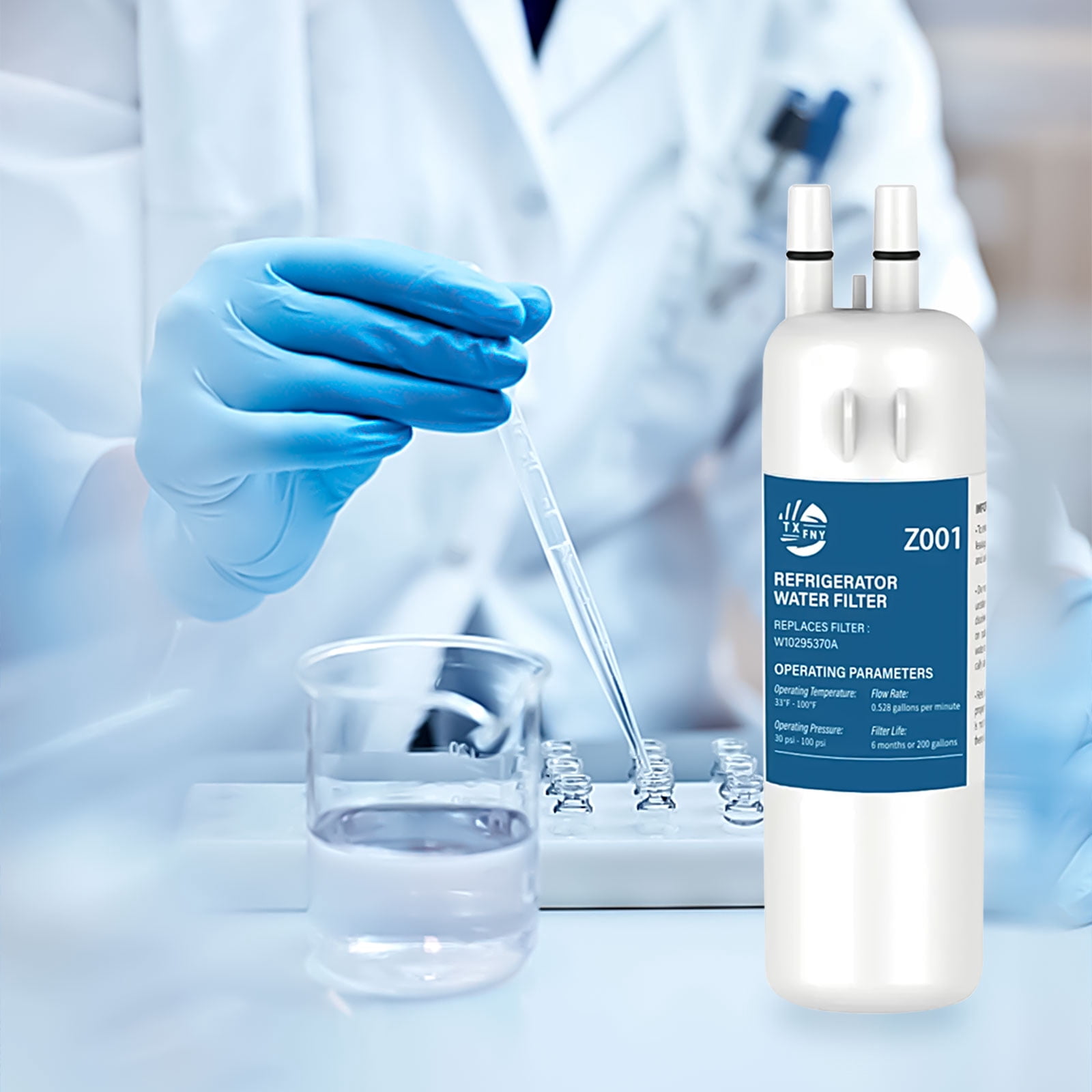 TXFNY EDR1RXD1 Refrigerator Water Filters,Compatible with Whirlpool Refrigerator Water Filter 1, Compatible with W10295370, EDR1RXD1, P4RFWB, Kenmore 46-9081, Kenmore 46-9930