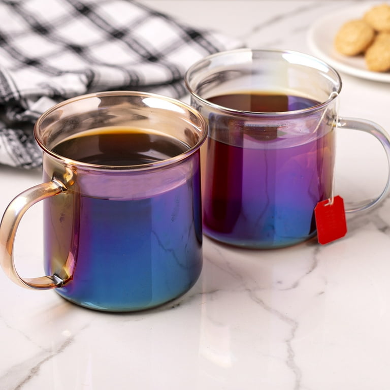 Modern Colored Heat-Resistant Glass Coffee Mug w/ Handle (Set of 2) - Our  Dining Table