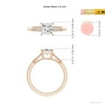 thumbnail image 4 of ANGARA Natural Princess-Cut Diamond Ring with Milgrain in 14K Rose Gold for Women (Size-5.4mm| Color-H| Clarity-SI2) | April Birthstone, Anniversary, Jewelry Gift for Women | Natural Diamond Ring, 4 of 9