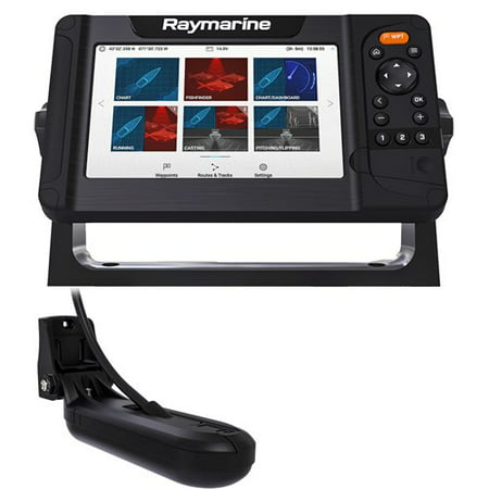 Raymarine Element 7 HV Combo with HV-100 Transducer and LNC2 Chart with Fishing Hot Spots E70532-05-101 Element 7 HV
