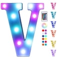 thumbnail image 1 of Luces LED con letras, luz nocturna con forma de marquesina y colorida en forma de V, 1 of 7