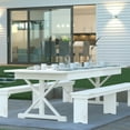 thumbnail image 3 of Emma + Oliver 9' x 40" Rectangular Antique Rustic White Solid Pine Folding Farm Table with Crisscross Legs, 3 of 14