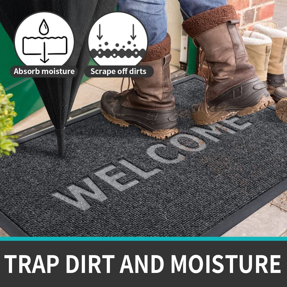 Latitude Run® Premium Indoor Outdoor Mat Rubber Backing Non Slip Super  Absorbent Resist Dirt Entrance Rug & Reviews