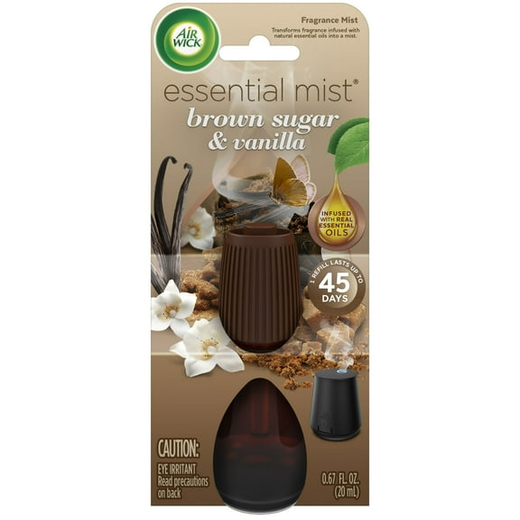 Air Wick Essential Mist Refill, 1ct, Essential Oils Diffuser, Brown Sugar and Vanilla, Air Freshener ( 2 Packs )