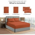 thumbnail image 3 of CGK Linens 4-Piece Extra Deep Pocket Sheet Set - King Size Breathable & Cooling Bed Sheets Fits 18"-24" Mattresses, Terracotta, 3 of 6