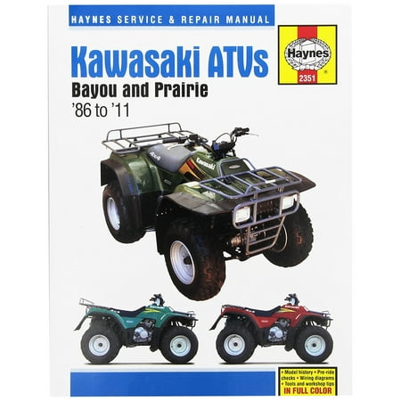 Kawasaki Atv Repair Manual Kawasaki Bayou & Prairie ATV Haynes Repair Manual (1986 - 2011), Each Haynes repair manual provides step-by-step procedures based upon the complete disassembly.., By Haynes Repair Manuals ()