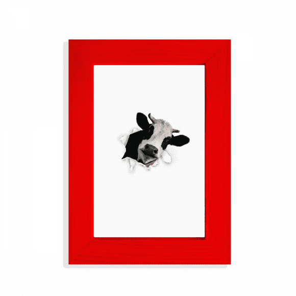 Dairy Cows Impacted Broken Animal Paper Picture Display Art Red Photo Frame