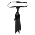 thumbnail image 4 of Corbata para hombre, corbata fina preatada para mujer, pajarita ajustable, pajarita para uniforme, traje Esquina cóncava negra, 4 of 9