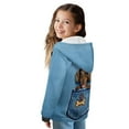 thumbnail image 2 of FKELYI Denim Texture Dachshund Dog Print Zip Up Hoodies Kids Sweatshirt with 2 Pockets Fleece Hooded Activewear Boys Fall Winter Clothes for Sport Travel, L, 2 of 6