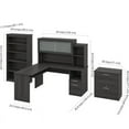 thumbnail image 3 of Bestar Dayton 65" L-Shaped Desk with Hutch File and Bookcase in Bark Gray, 3 of 10