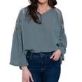 thumbnail image 5 of Elsie & Zoey Mckenna Lace Back Long Sleeve V-Neck Blouse for Women, 5 of 9