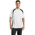 thumbnail image 2 of Sport-Tek T478 Mens Dry Zone Colorblock Crew, White & Black - 4XL, 2 of 2