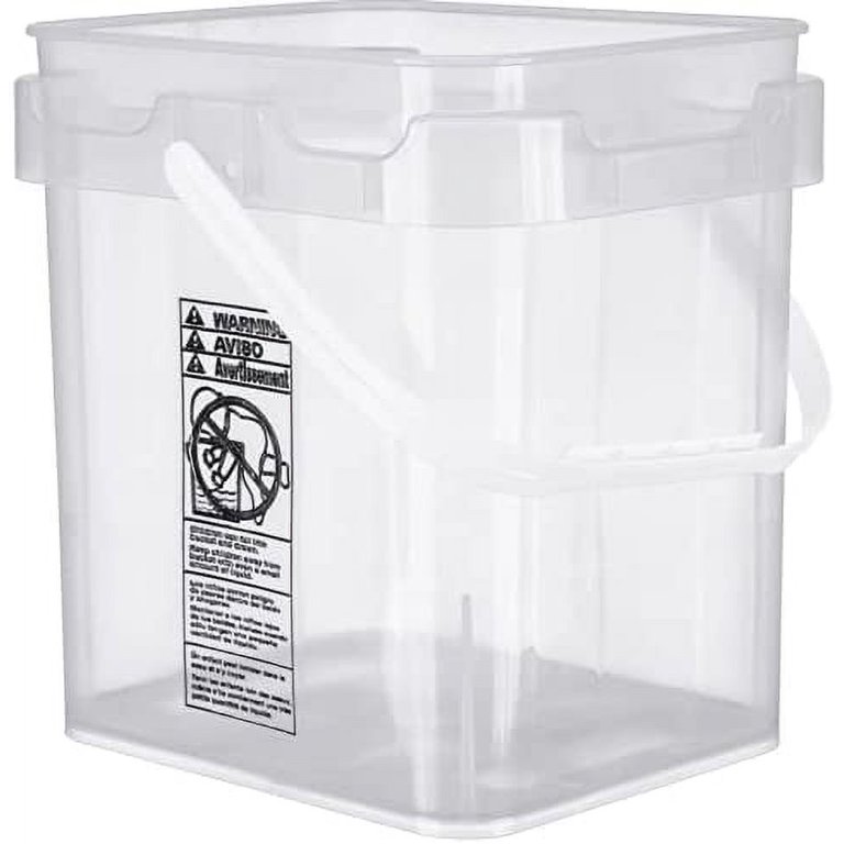 5 GALLON CLEAR PLASTIC PAIL-SQUARE