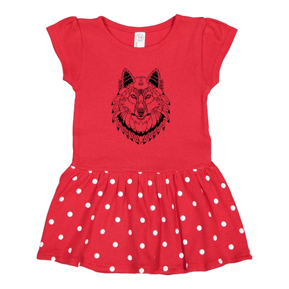 Inktastic Tribal Wolf Head Girls Toddler Dress