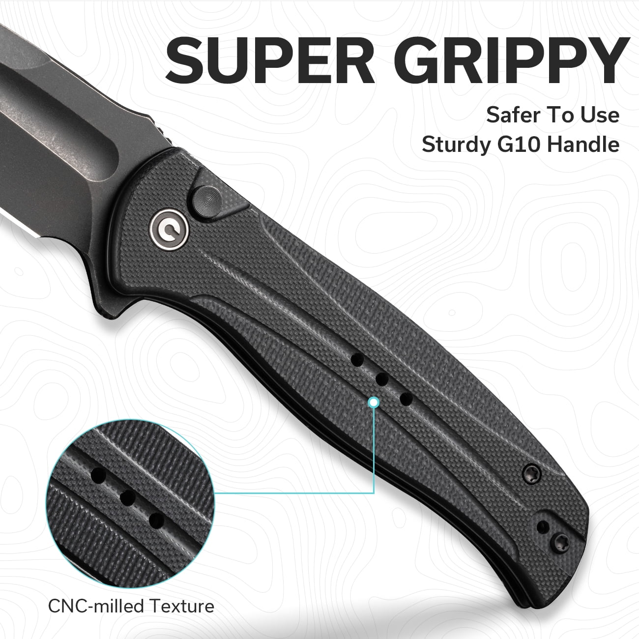 CIVIVI Incindie Pocket Folding Knife with 3.48" 14C28N Blade G10 Handle C23053-1, Black