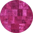 thumbnail image 1 of Ahgly Company Indoor Round Patchwork Pink Transitional Area Rugs, 8' Round, 1 of 4