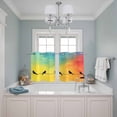 thumbnail image 3 of Bird Line Abstract Kitchen Curtains Small Short 39 Inch Length, Orange Blue Ombre Silhouette Grommet Top Bedroom Living Room Curtains, Light Filtering Cafe Curtain Drapes 2 Panels Set 55''x39'', 3 of 9