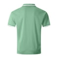 thumbnail image 4 of EHTMSAK Men's Polo Shirts Short Sleeve Henley Lapel Collar Shirts with Pocket Button Up Summer Golf T Shirts Business Fashion Big and Tall Casual Tops Green 3XL, 4 of 6