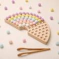 thumbnail image 2 of Ibwaae Tablero de clavijas de madera Juego de cuentas Clasificación de colores Juguetes Conteo Juego a juego Conteo de cuentas Habilidad motora fina Juguetes Montessori para niños pequeños (color maca, 2 of 5