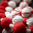 thumbnail image 2 of 6'L Sullivans Candy Cane Fabric Ball Garland - Set of 3, Red Christmas Garland, 2 of 4