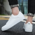 thumbnail image 7 of Leozcaa Men's Casual Dress Sneakers Lace-up Skate Shoes Comfortable Fashion Classic White Walking Flats, 7 of 7