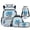 Axolotl Blue, variant on KUIFORTI Green Frog Backpack and Lunch Box Kid Bookbag Set of 4 Lightweight Boys School Bag Pencil Case Water Bottle Sleeve for Elementary School Students