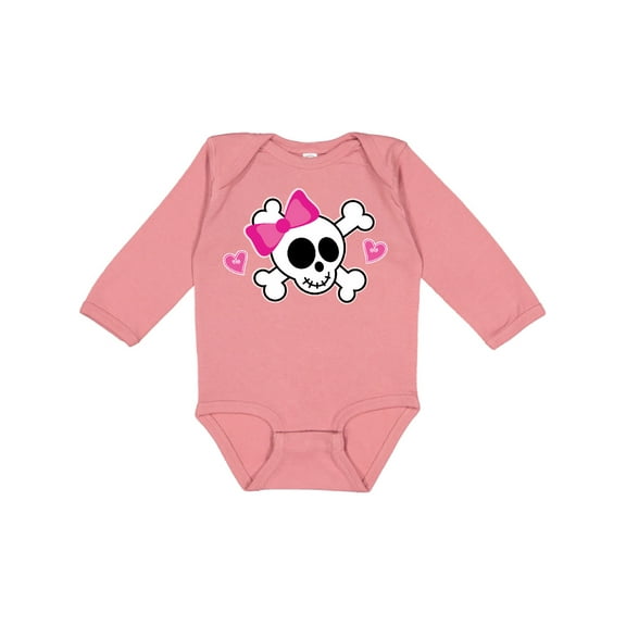 Inktastic Valentine Holiday Girls Skull Girls Long Sleeve Baby Bodysuit