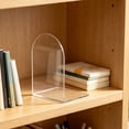thumbnail image 6 of Bookends for Shelves, Transparent Acrylic Book Ends with Anti-Slip Pads, Heavy-Duty Book Stoppers for Books, Vinyl Records, Files and Desk Organization, Clear Modern Home Book Holder Stand, B, 6 of 9