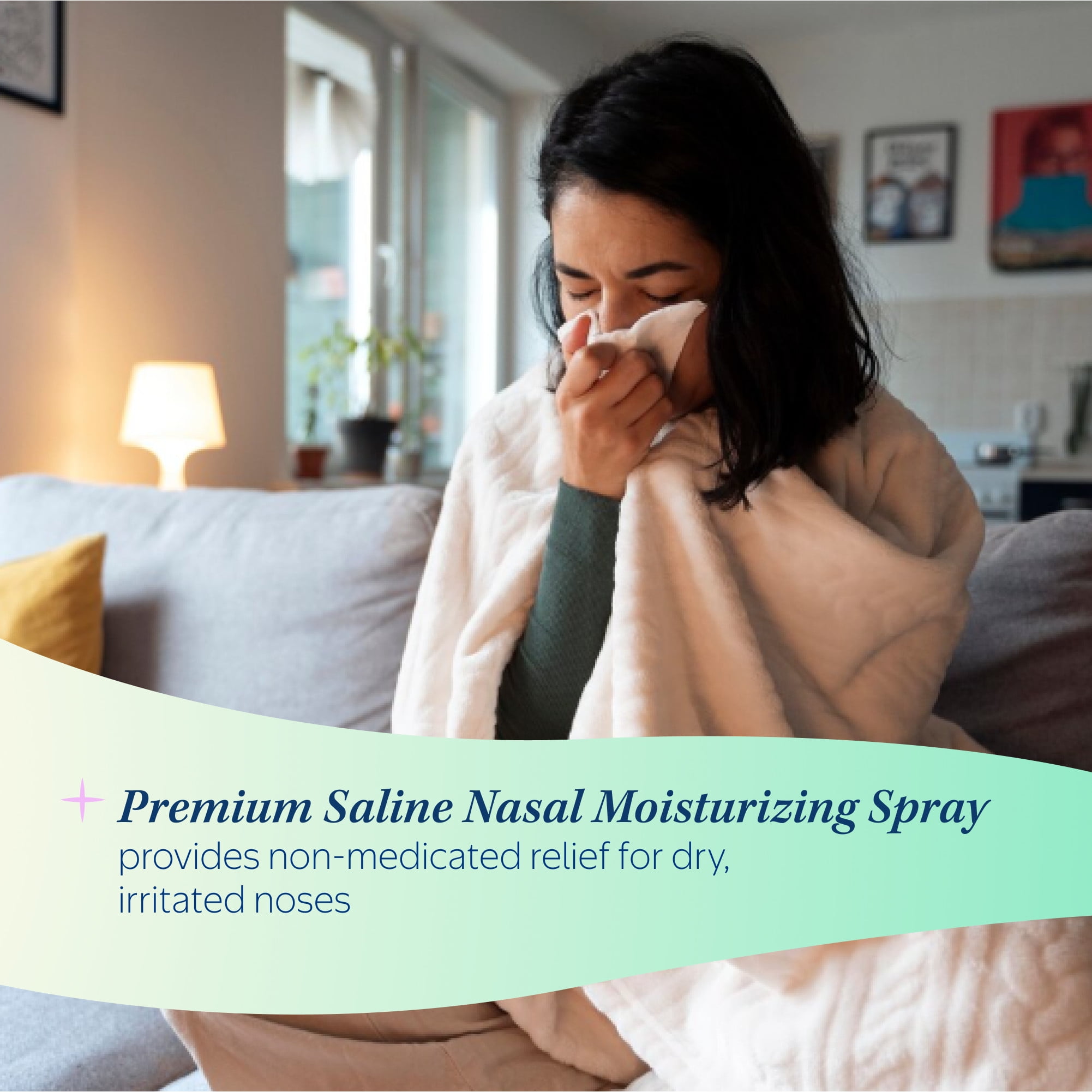 Equate Premium Saline Nasal Spray, Non-Medicated Relief for Dry, Irritated Noses, 1.5 Fl oz
