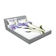 thumbnail image 2 of Ambesonne Flower Fitted Sheet & Pillow Sham Set, Romantic Summer, Full, White Violet Green, 2 of 2