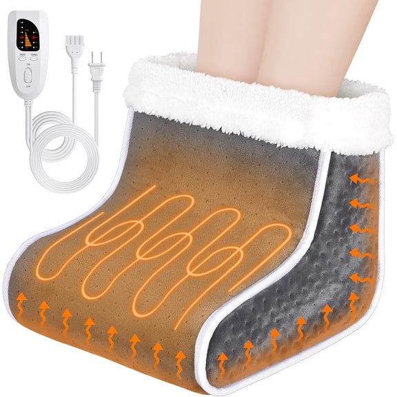 Electric Heated Foot Warmer - Heating Foot Warmer, Feet Warmer with Temperature Setting Timer Setting, Shut Off Washable Inner Lining, Fast Heat Use for Winter Gifts