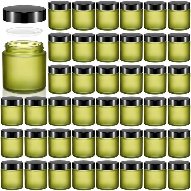 Frascos de vidrio Norme, 120 ml, 4 onzas, con tapas a prueba de fugas, 48 unidades, color verde guisante