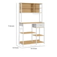 thumbnail image 5 of Benjara Jax 71 Inch Kitchen Storage Rack, 4 Tier Brown Shelves 1 Drawer, White Iron, 5 of 6