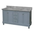 thumbnail image 5 of Bella 60" Double Bathroom Vanity with Powder Blue Cabinet and Carrara Marble Top, 5 of 6