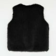 thumbnail image 7 of Dasayo Black Women's Coats Open Front Fashion Fleece Winter Waistcoat Fuzzy Solid Sleeveless Vest Womens Jackets L, 7 of 7