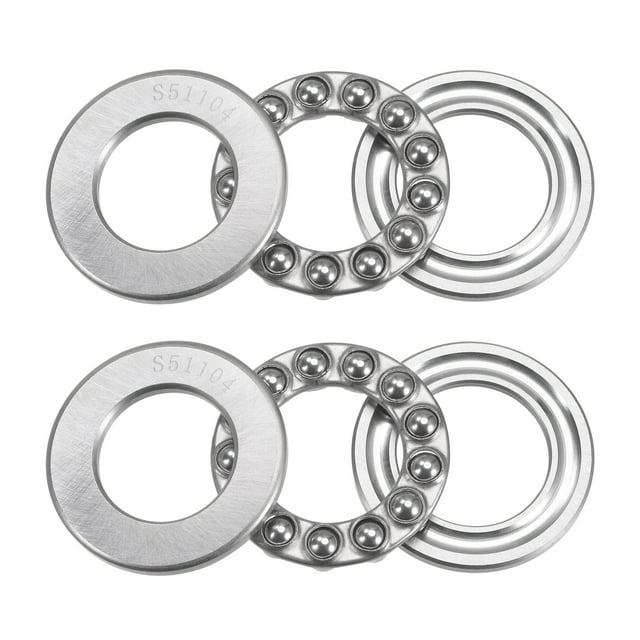 Unique Bargains 20x35x10mm S51104 Roulement à Billes en Acier Inoxydable avec Rondelles 2 Pack