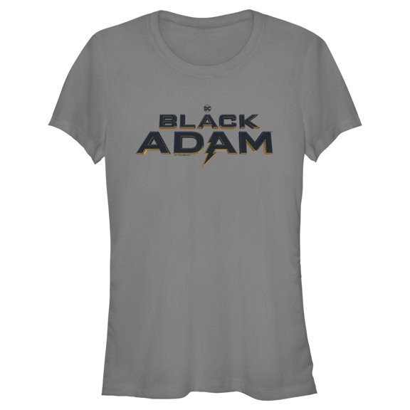 Junior's Black Adam Black Logo Graphic Tee Charcoal 2X Large