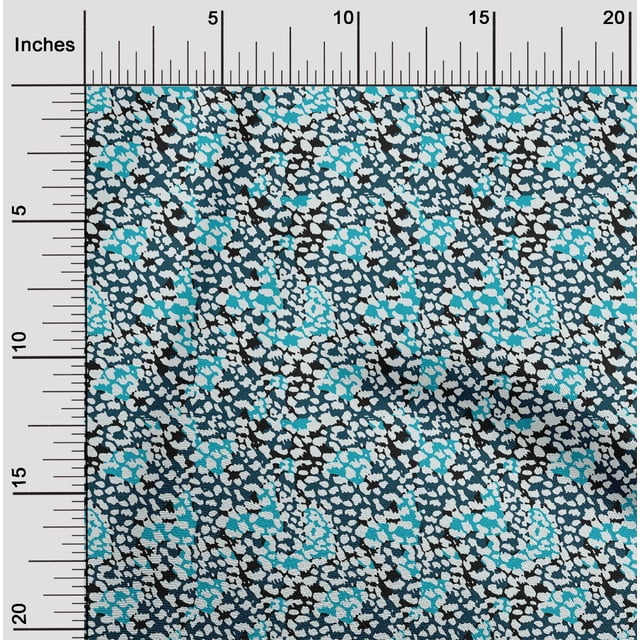 oneOone Cotton Cambric Turquoise Green Fabric Animal Skin Craft Projects Decor Fabric Printed By The Yard 56 Inch Wide-4HC