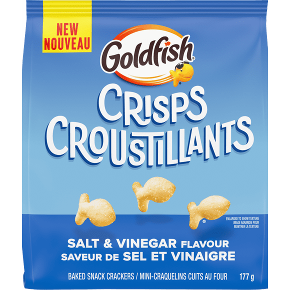 Goldfish® CRISPS Salt & Vinegar Cheese Baked Chip Crackers 177g Bag, Baked Chip Crackers 177 g