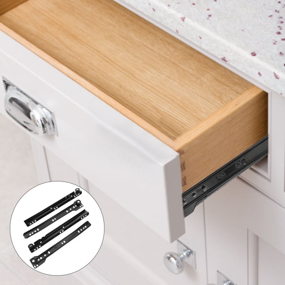 ADDHAT 1 Set Easy Operation Cold Rolled Steel Drawer Slides for Furniture Accessories 9.82X1.18X0.20in