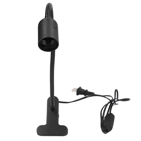 Adjustable Clip Lamp Holder, E27/E26 Socket For Desk, Bedside Reading, Flexible Gooseneck Design