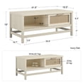 thumbnail image 3 of Ameriwood Home Lennon Coffee Table, Ivory Oak and Faux Rattan, 3 of 9