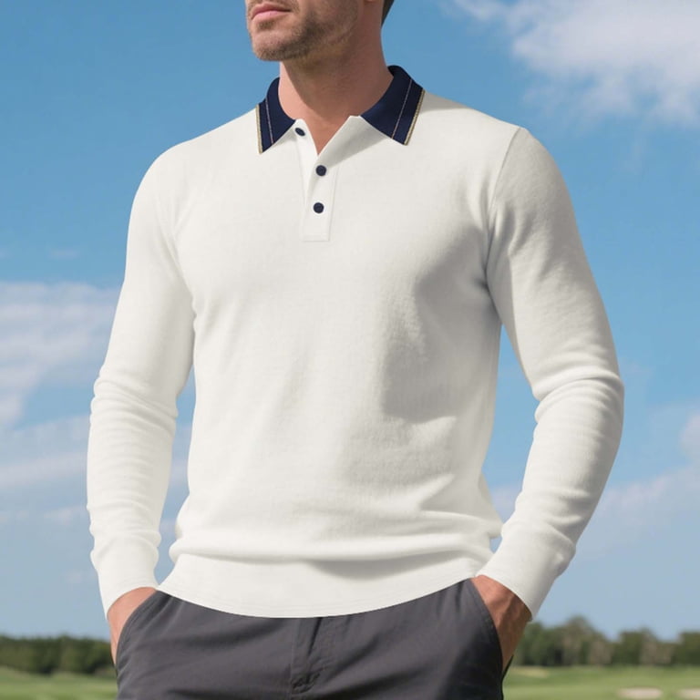Xzbqbs Polo Shirts for Men Casual Long Sleeve Button Shirts Lightweight Solid Pullover Classic Golf Shirts Dress Shirts for Men, Men's, Size: 2XL, Xzbqbs Polo Shirts for Men Casual Long Sleeve Button Shirts Lightweight Solid Pullover Classic Golf Shirts Dress Shirts for Men, Men's, Size: 2XL,