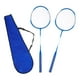 thumbnail image 5 of Raquetas de bádminton (2 unidades, 5-26 libras), volante para práctica y entrenamiento en césped. Azul, 5 of 9