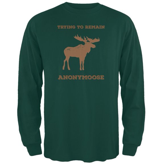 PAWS - Moose Trying to Remain Anonymoose Green Long Sleeve T-Shirt - Medium